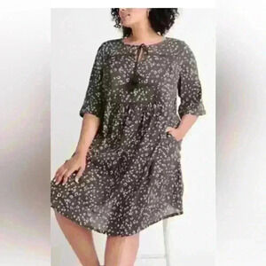 RYLLACE ANIMAL PRINT BOHO TASSEL TIE SHIFT DRESS PLUS SIZE 1X ❣️NEW